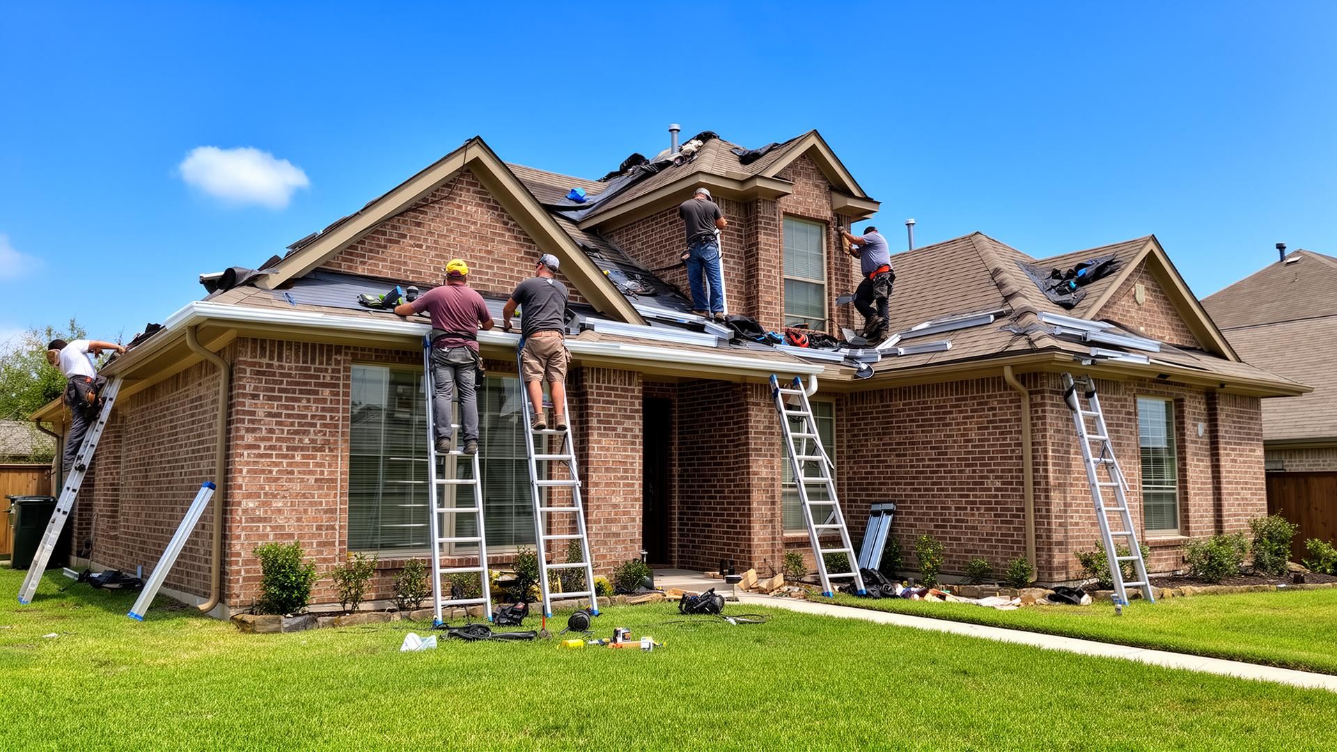 Professional gutter installation on Houston home